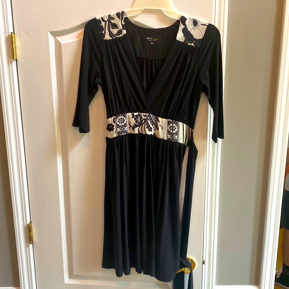 ABS Allen Schwartz Black Floral Dress
